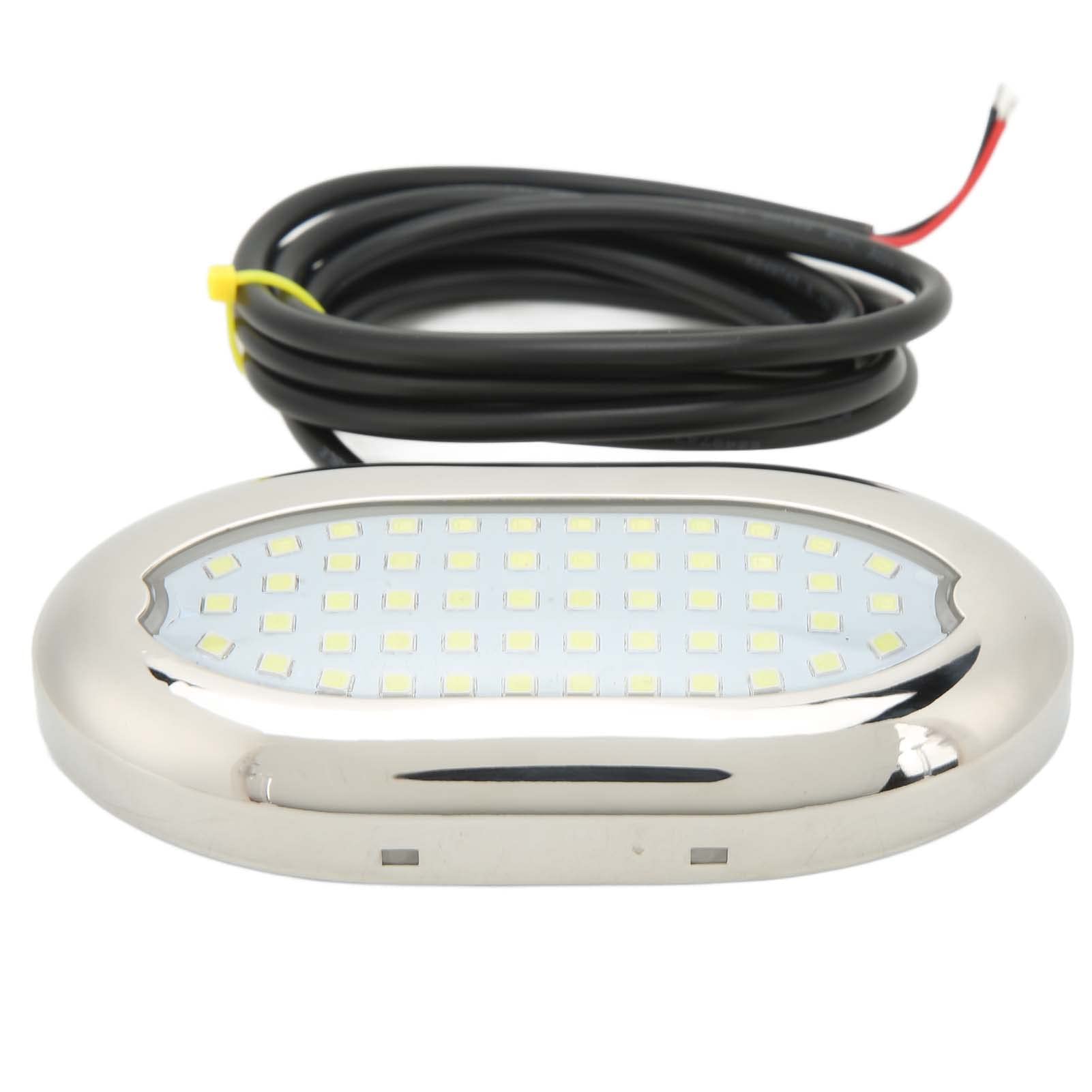 Focket Luz Subacuática para Botes, 3.2W 12V 54 Cuentas de Cristal LED IP68 Impermeable Luces de la Piscina Durable Luz de Pesca Submarina para Caravana Casa Rodante Baño Barcos Yates (Luz Azul)
