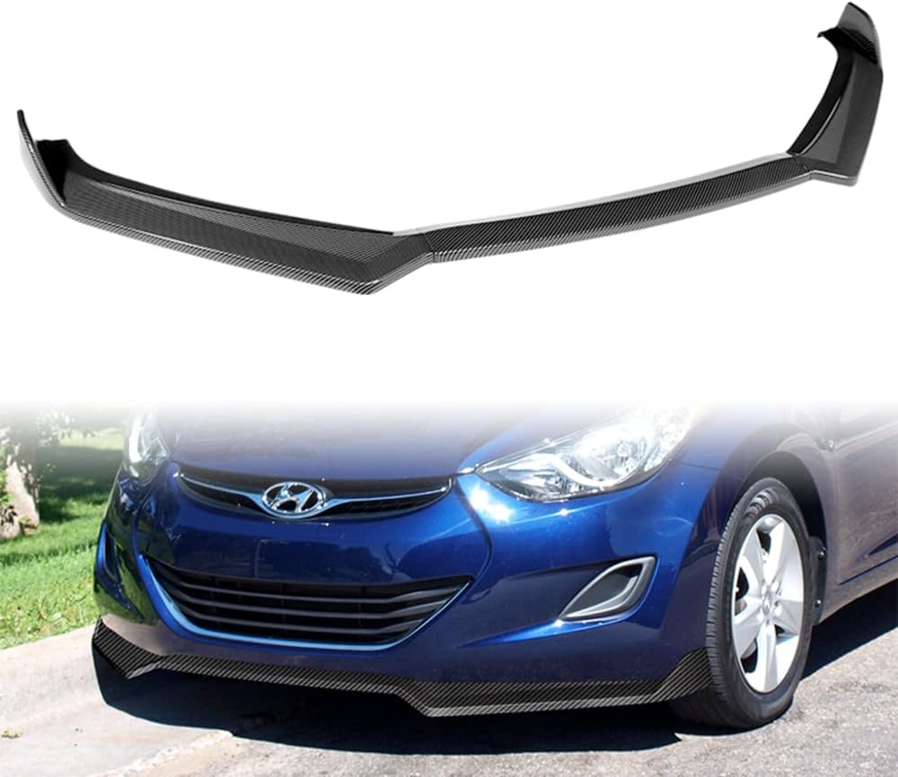 Q1-TECH, Front Bumper Lip fit for Compatible with 2011-2013 Hyundai Elantra Sedan Only, Front Bumper Lip Spoiler Air Chin Body Kit Splitter ABS, 2012, STP-Style (Matt Black)