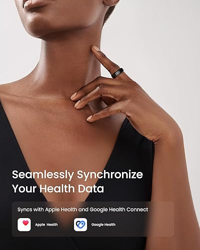 Miniatura 9 de RENPHO Lynx Anillo inteligente, tamaño primero con kit de tamaño, duración de la batería de 7 días, titanio, impermeable, aplicación sin suscripción