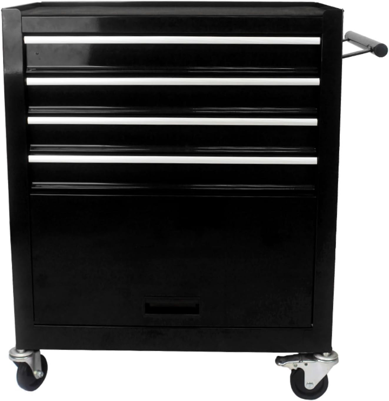 GDWELL 4 Drawers Tool Cart, Steel Tool Cart with 4 Wheels and Handle, Rolling Tool Cart for Workshop, Warehouse (Black)
