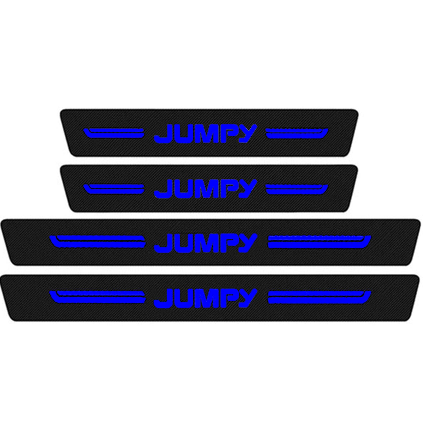 KAFMZEP Car Door Sill Protector for Citroen Jumpy 4PCS Car Door Sill Scuff Plate Carbon Fiber Stickers Accessories,Blue
