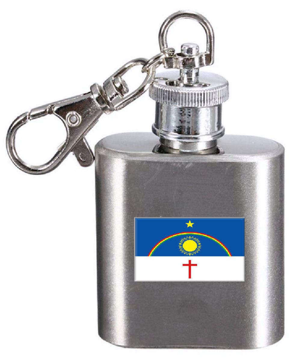 Flasque porte-clés avec drapeau de Pernambouc gravé en acier élégant