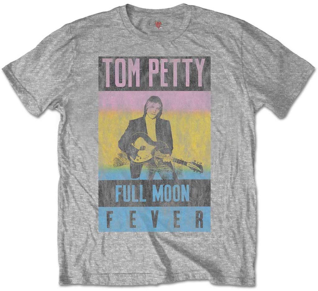 Tom Petty & The Heartbreakers Men's Grey 'Full Moon Fever' (Grey) T-Shirt (Xx-Large)