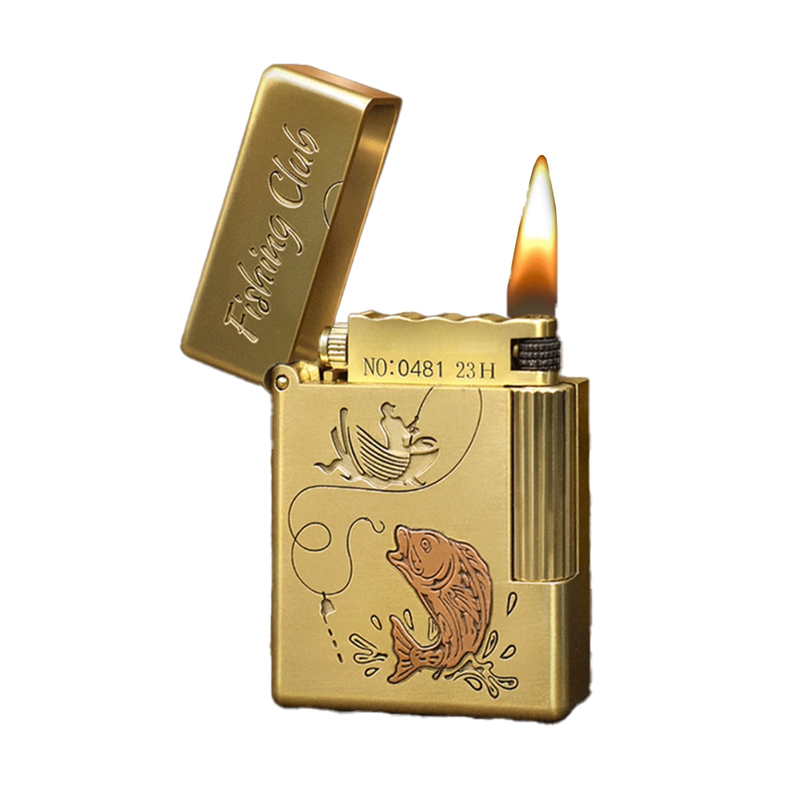 Noodle Kerosene Lighter Side-Sliding Grinding Wheel flameout Clear Pattern Reusable Multifunctional Lighter can be Combined as a Gift