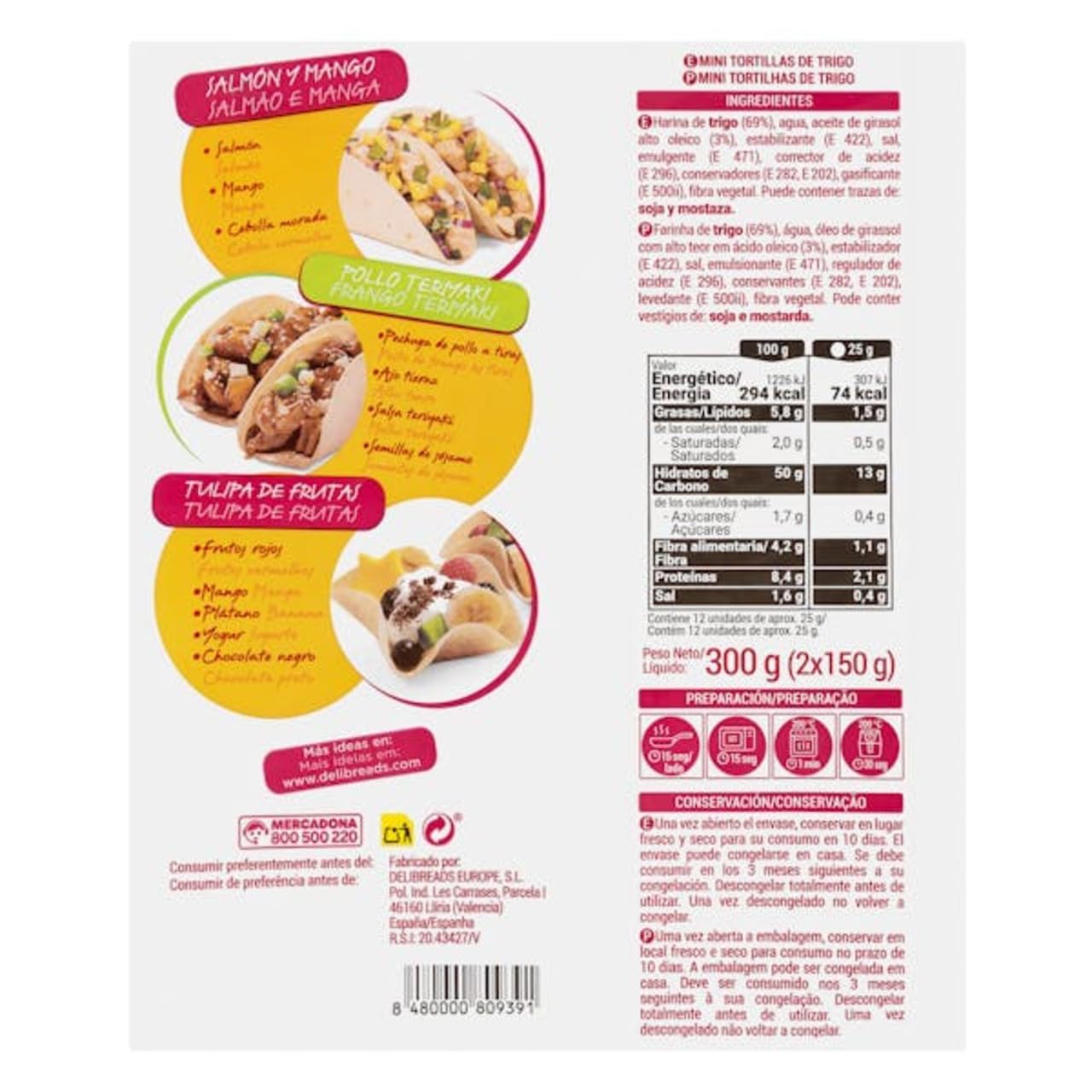 Mini-Weizentortillas, 6er-Pack