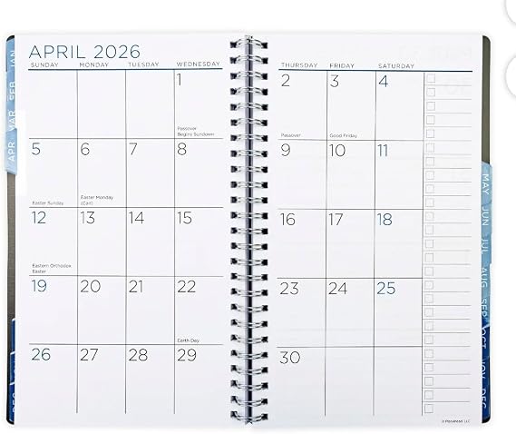 PlanAhead See IT Bigger April 2026 - June 2027 Size 8.75 x 5.5 x 0.5 Monthly/Weekly Medium Planner and Customizable Pen (Black)