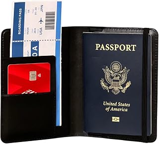 Smart Passport Holder [Apple MFi Certified] Built-in Tracker Compatible with Apple Find My (FMI) – Global Positioning – Qi Rechargeable (wireless charging) – 100 dB Alarm – iOS Only (Black)