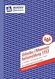 AVERY Zweckform 1753 Urlaubs-/Abwesenheitsmeldung (A5, selbstdurchschreibend, von Rechtsexperten geprüft, für Deutschland / Österreich zur Zeiterfassung in der Personalverwaltung, 2x40Blatt) weiß/gelb