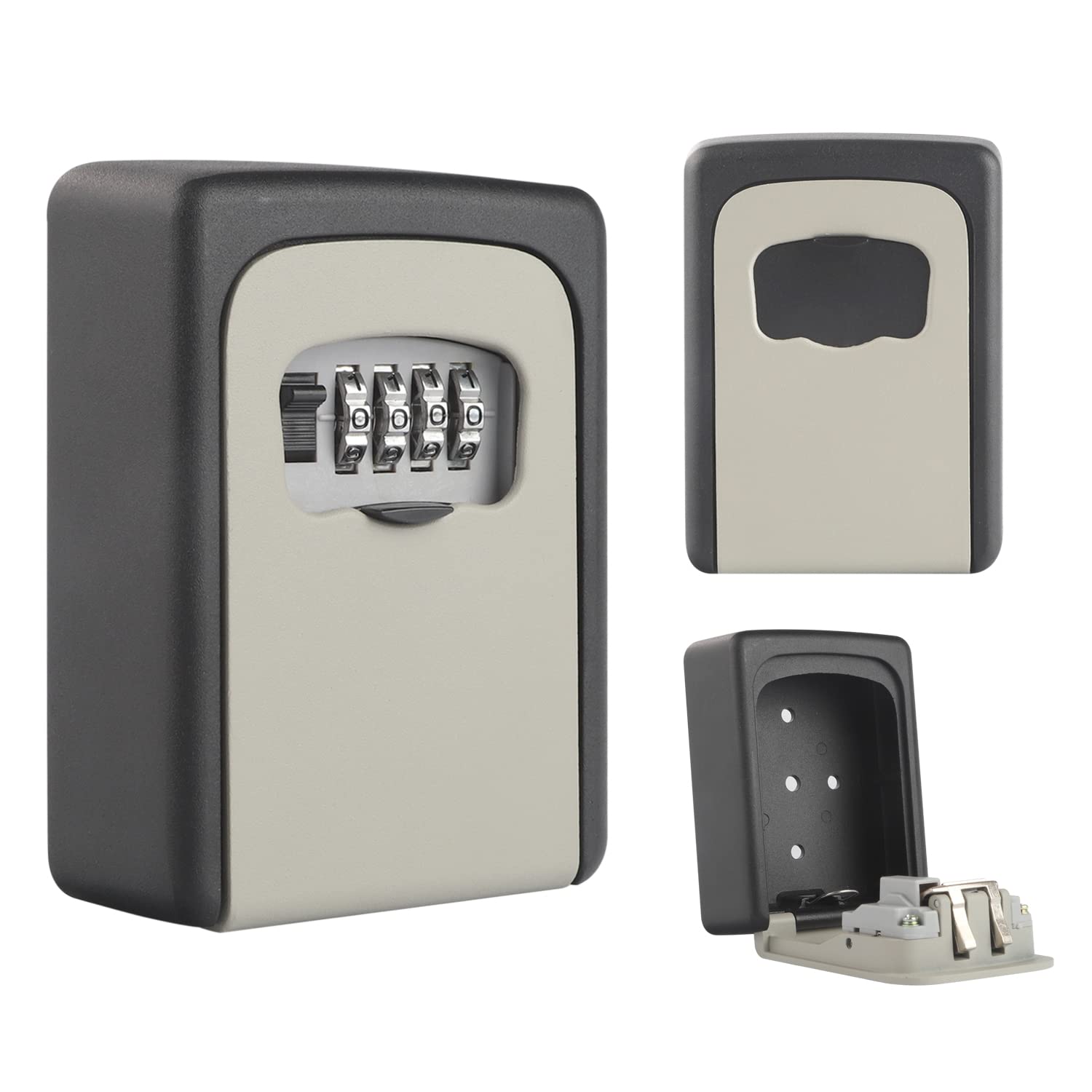 Walgreen Grey Xample Wall Mounted Key Safe - Combination Key Safe Outdoor Key Box - Wall Mount Key Lock Box - Push Button Wall Mounted Key Safe - Key Cabinet Key Safe Box Wall Mounted - Keysafe (Grey)