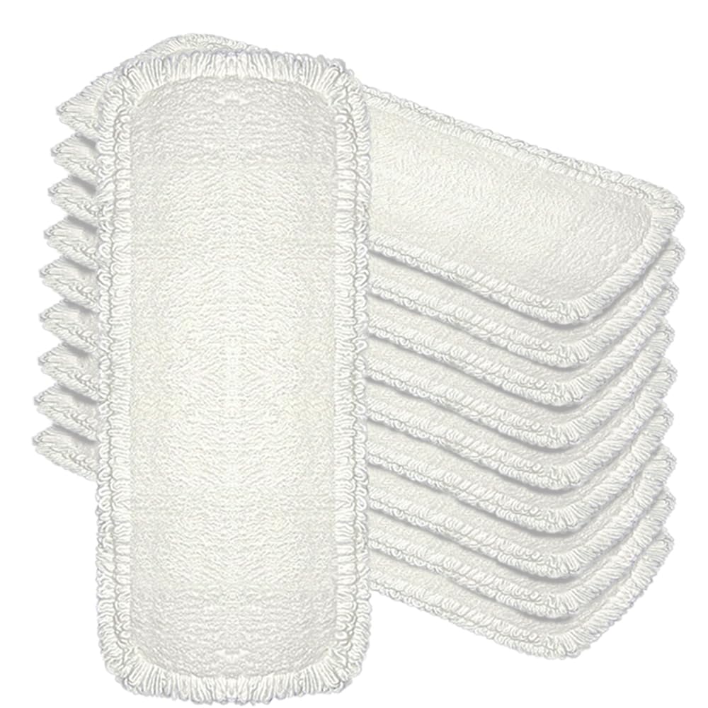 Okaei 10 Stuck PureWhite Microfiber Wischmop Bezug - 40 cm Mikrofaser-Schlingen-Bezug für Bodenwischer, Wischmopp, und Bodenreiniger