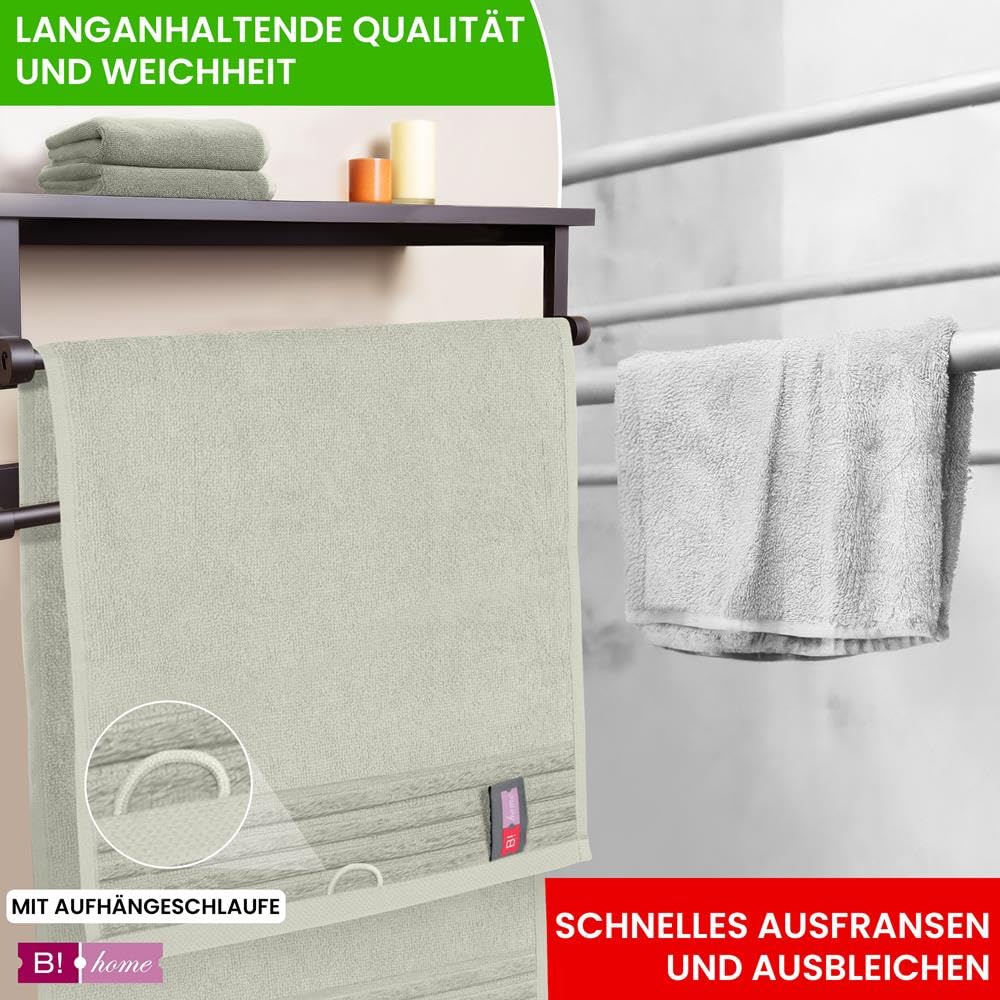 B!HOME Lot De 2 Serviettes De Sauna XXL 90x200 Cm 100% Coton - Noires, Douces Et Absorbantes