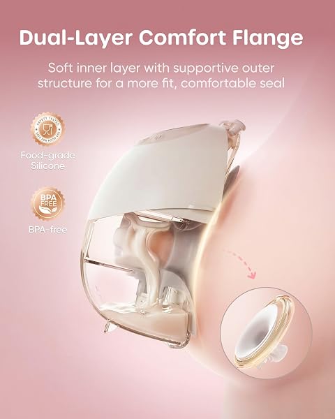 Nuliie Extractor de leche eléctrico portátil doble S42 (paquete de 1, blanco) - 4