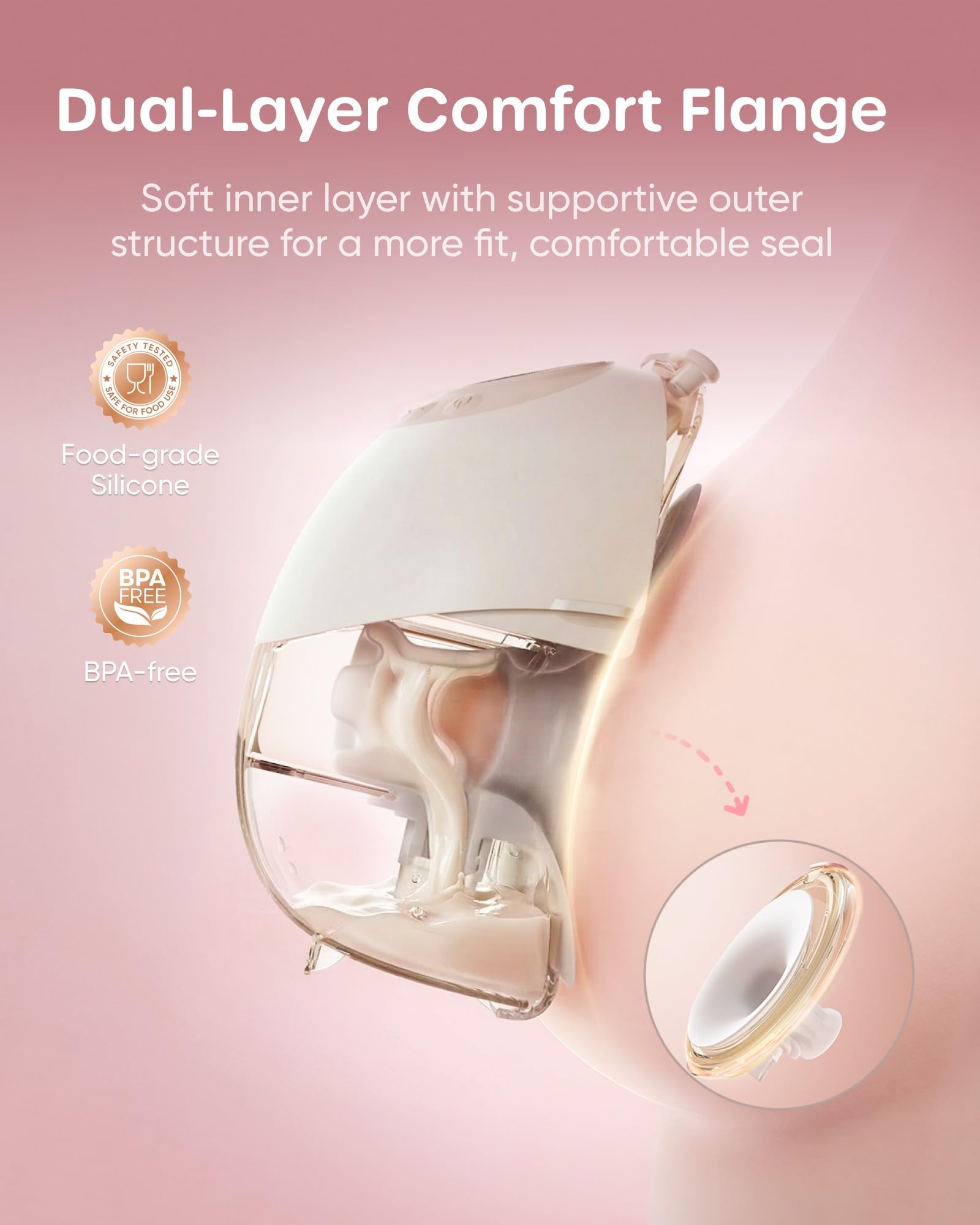 Nuliie Extractor de leche eléctrico portátil doble S42 (paquete de 1, blanco) - 5