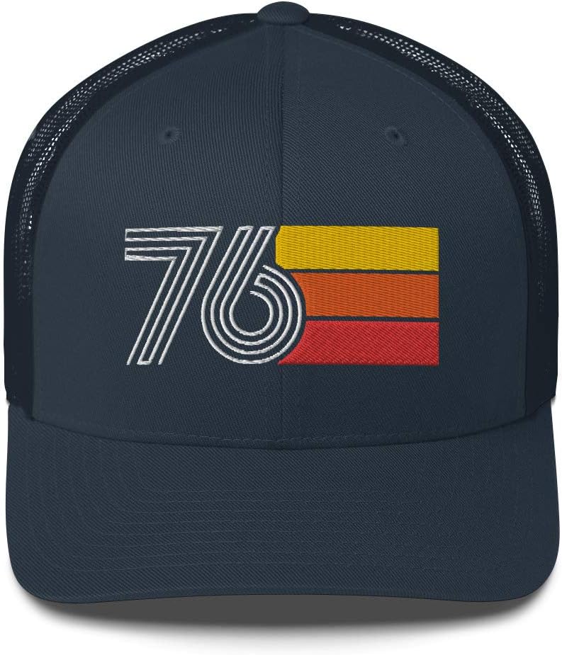 76 1976 Vintage Retro Trucker Cap Hat, 49th Birthday Embroidered Unisex Hat Gift