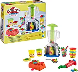 Play-Doh, Massinha de Modelar Infantil, Smoothies Coloridos - Conjunto de Brinquedo com Liquidificador de Brinquedo, Acessórios e 5 Potes - A partir de 3 Anos