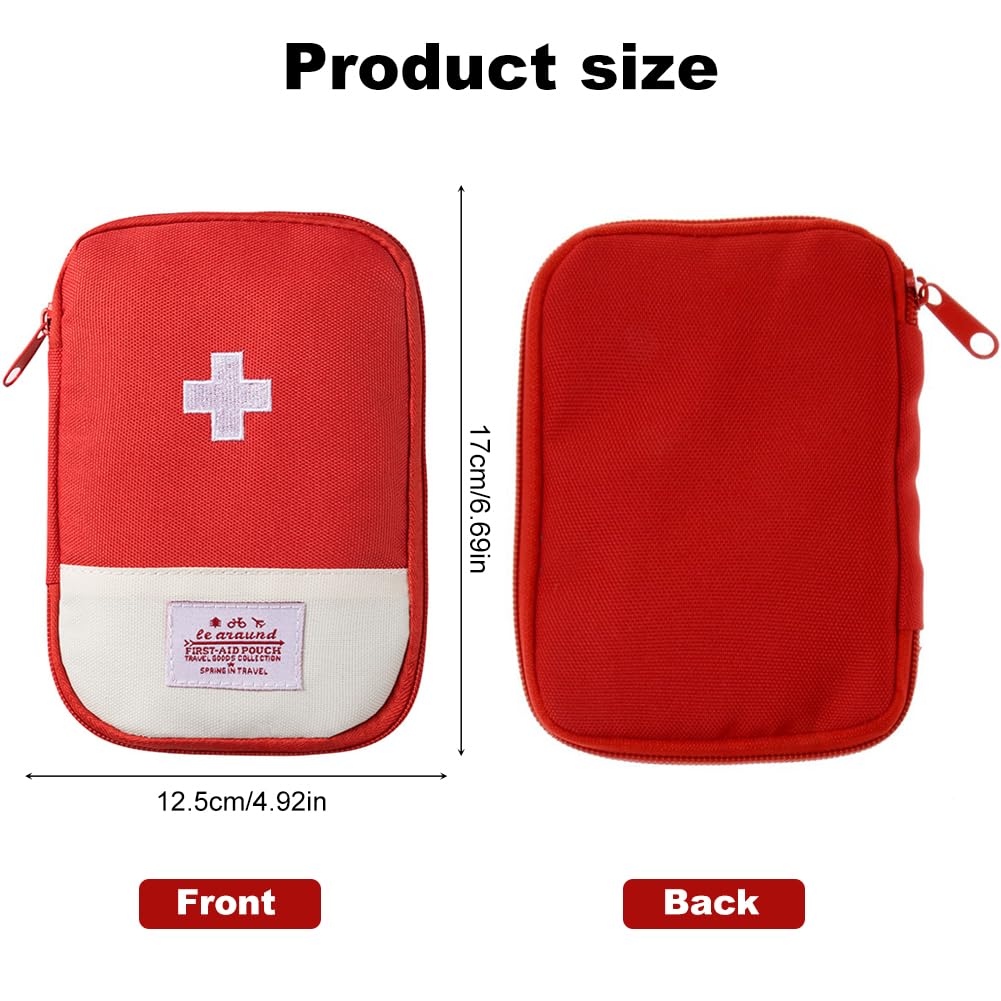 Trousse De Premiers Secours Vide - Mini Sac Médicament En Tissu Oxford Imperméable - Multi-poches - Pour Maison, Sport, Voyage - 4