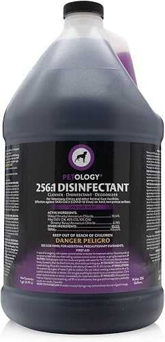 Petology 256:1 Disinfectant, 1 Gallon - Liquid Concentrate Disinfectant and Deodorizer, Sanitizer for Veterinary Clinics and Kennels, Effective Against Viruses and Bacteria (Lavender)