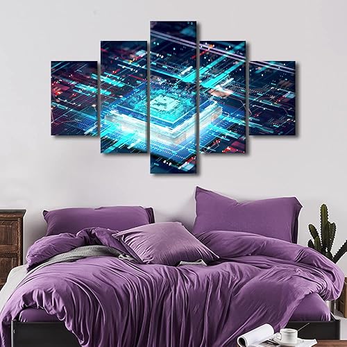 Miniatura 10 de Imágenes para decoración de pared de sala de estar, arte enmarcado, decoración de pared, paisaje urbano de San Francisco, símbolos de inteligencia