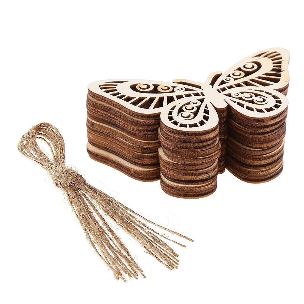 Kalttoy 10 Pcs for Butterfly Shape Wooden Slices Craft Wood Cutout Christmas Party Decoration Props Wooden Embellishments Gift T Unfinished Wood Tray