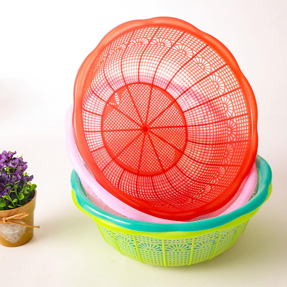 Lot de 10 bols à riz en plastique - Panier de nettoyage de riz - Panier de lavage en plastique pour fruits - Panier à fruits - Panier de vidange domestique