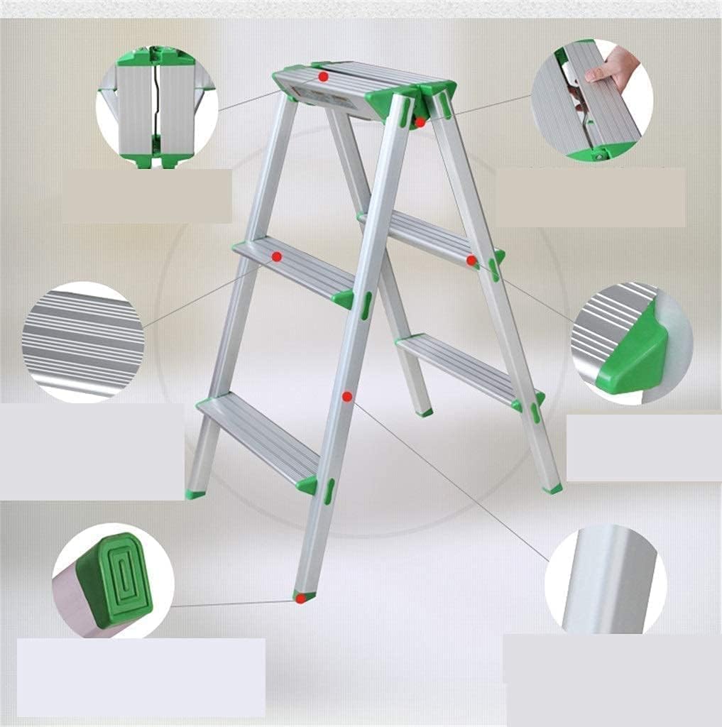 Keppd Scale, Duty Pieghevole Alluminio Multi Purpose Work Platform 3 Step Up/Hop Up Sgabello Scale Work Bench Decorators DIY - Leggero e Portatile/Facile da Pulire e Senza Ruggine