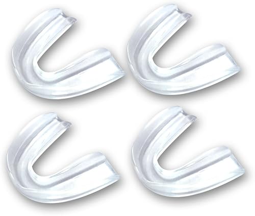 Juego de 4 protectores bucales deportivos moldeables para adultos y niños, protectores de dientes para fútbol, baloncesto, boxeo, lucha libre,