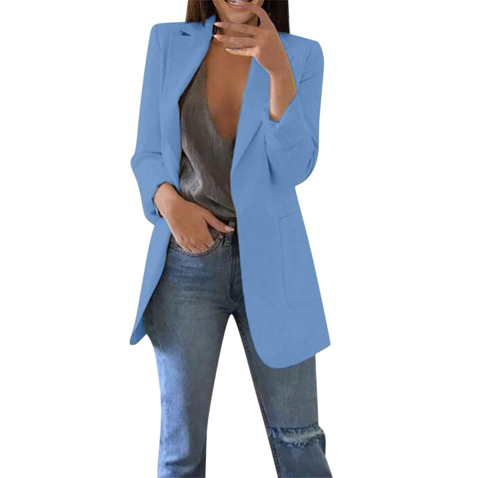 SHAOBGEHomecoming Blazers for Women 2024 Business Casual Plus Size Jackets Long Sleeve Back to School Dressy Fashion Blazer