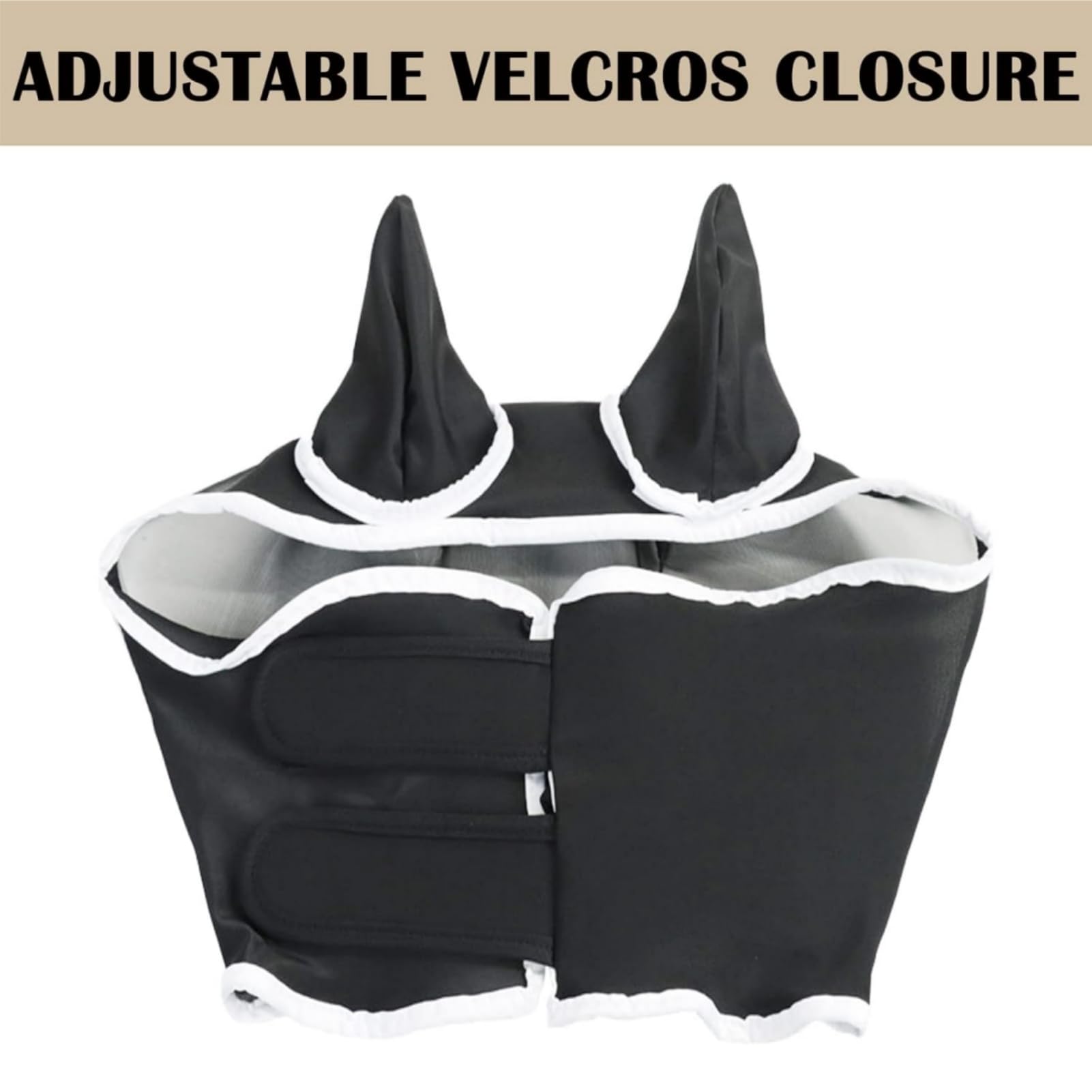 Qcwwy Masque Anti-Mouches pour Chevaux, Conception Confortable et Respirante pour Chevaux avec Une Excellente visibilité pour Prévenir Les Moustiques et Les Insectes (Black)