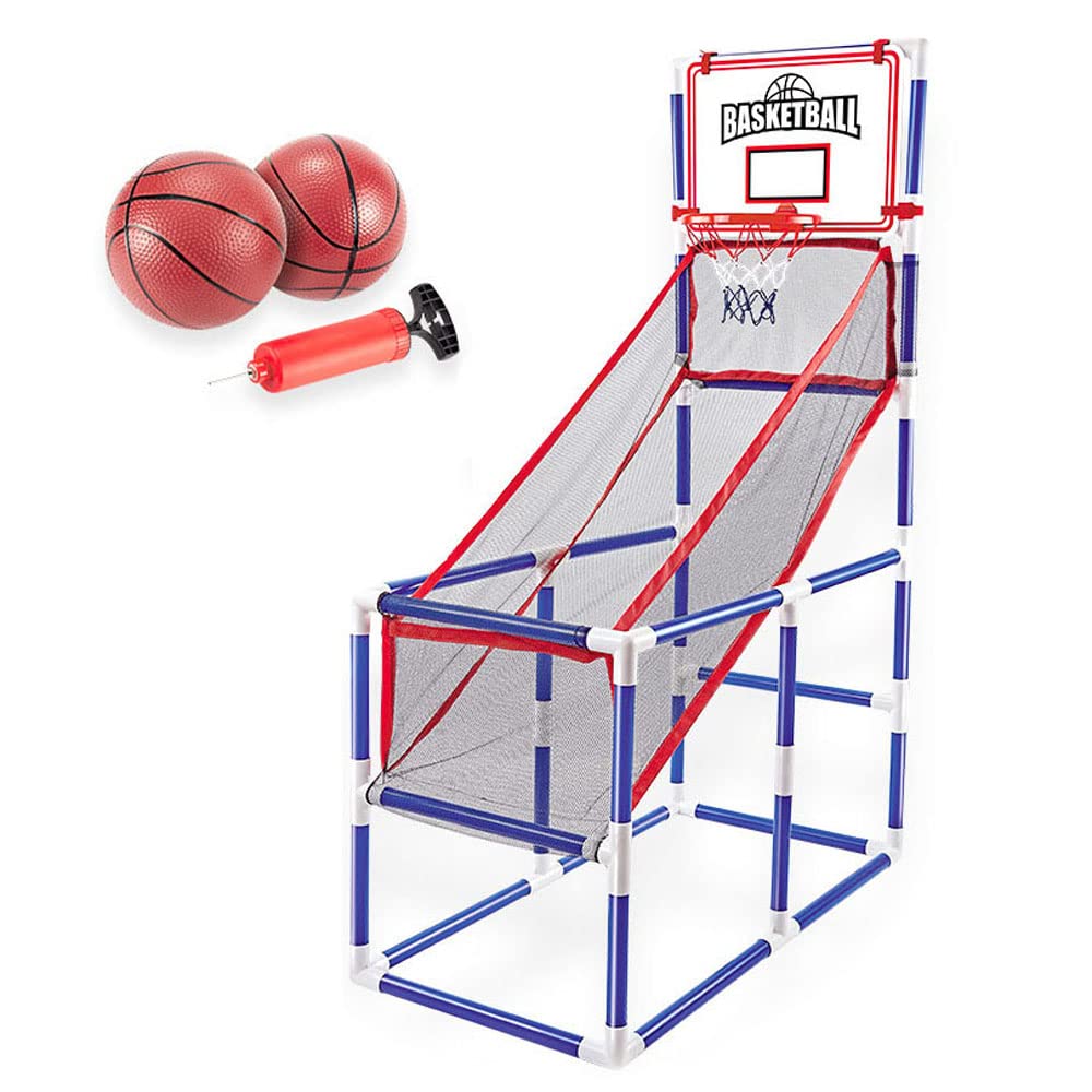 Basketball Arcade Game Indoor/Outdoor Sport Game Basketball Hoop Single  Shot with Basketballs Inflator for Children POPQ