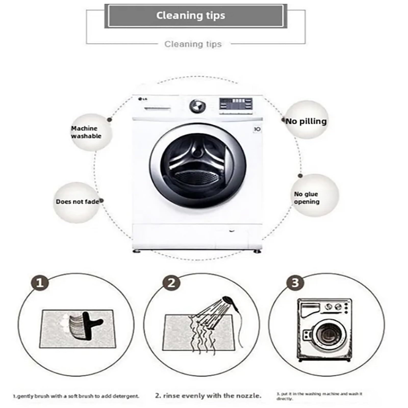 Generico Tappeto Bagno in Cashmere Sintetico,Ovali Antiscivolo Ad Asciugatura Rapida,D,80x120cm(31x47inch) | Assorbente, resistente alle macchie