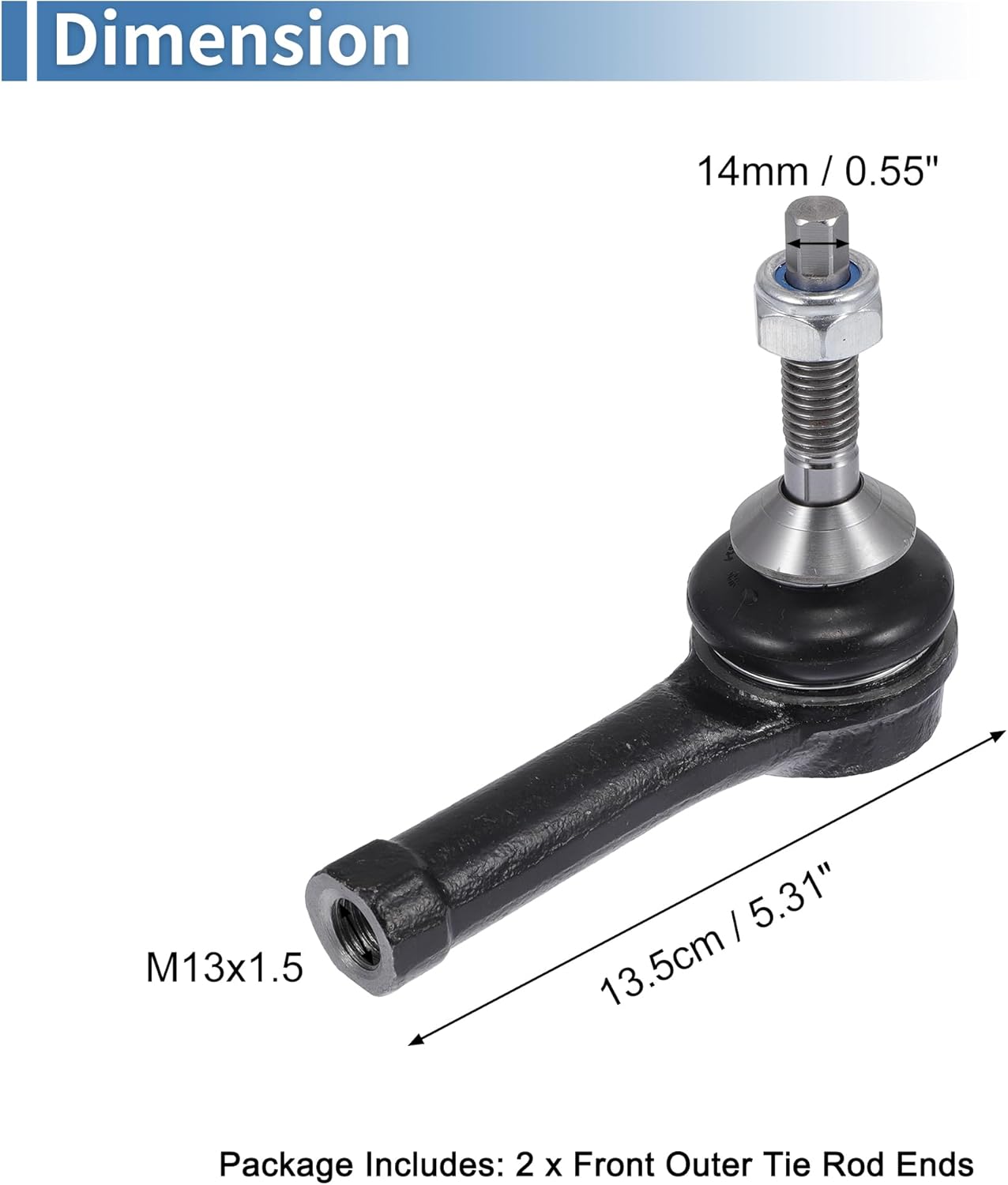 X AUTOHAUX 2pcs Front Outer Tie Rod Ends Kit Suspension Steering Tie Rod End for Ford Explorer 2011-2019 for Ford Flex 2017-2018 Drag Link No.ES800952