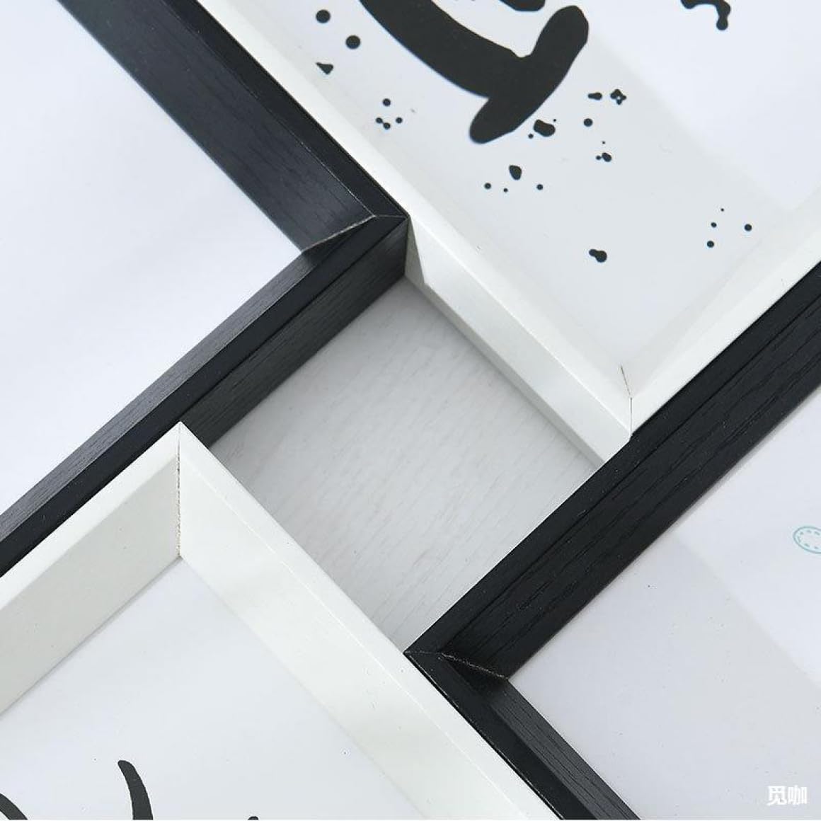 [LSDZW] 名入れ 文字入れ L判 L版 4枚 壁掛け ブラック 多面 4面 ナチュラル ブラウン 木製調 写真立て 写真フレー