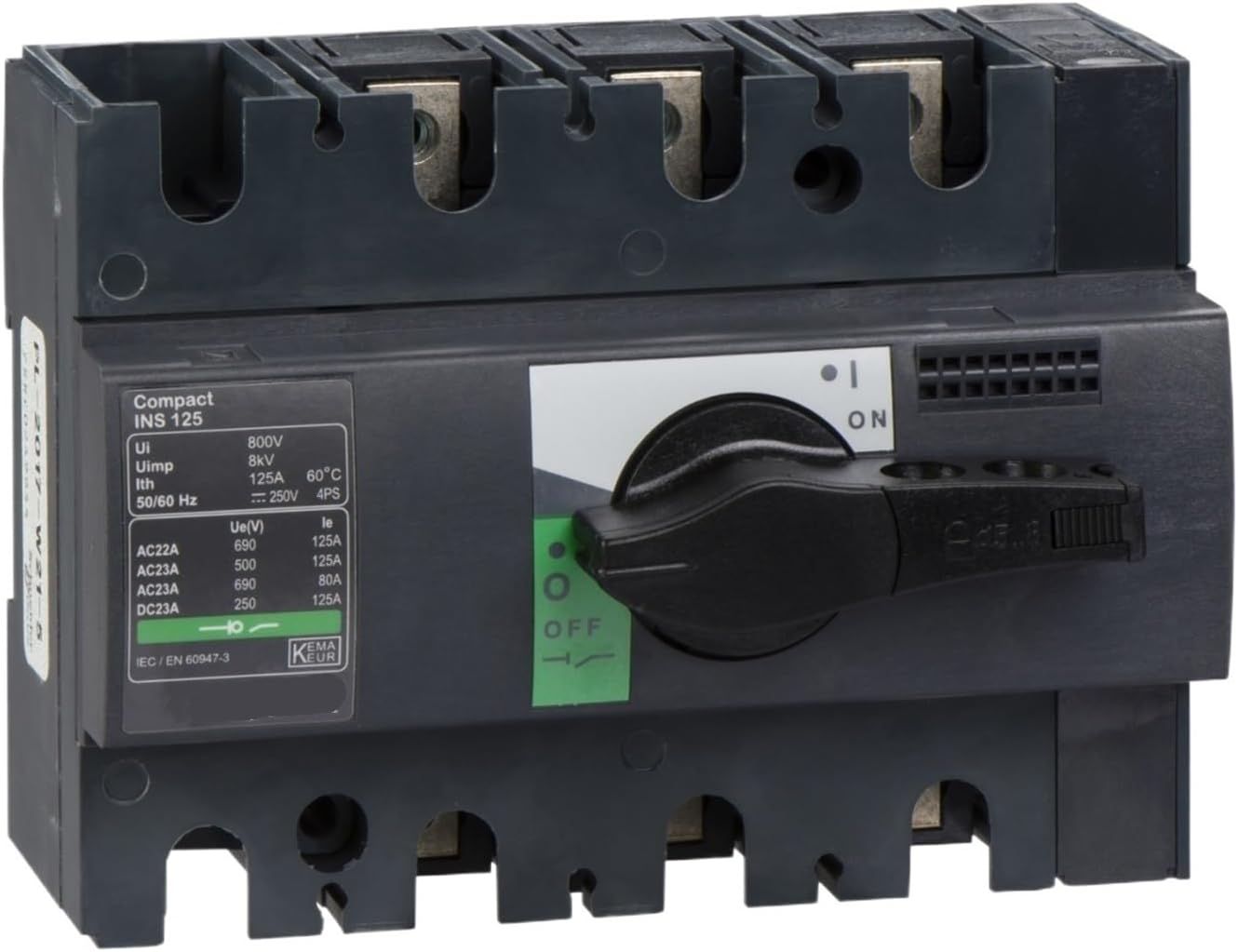 28910 INS125 3P Switch disconnector, Compact INS125, 125 A, with Rotary Handle, 3 Poles