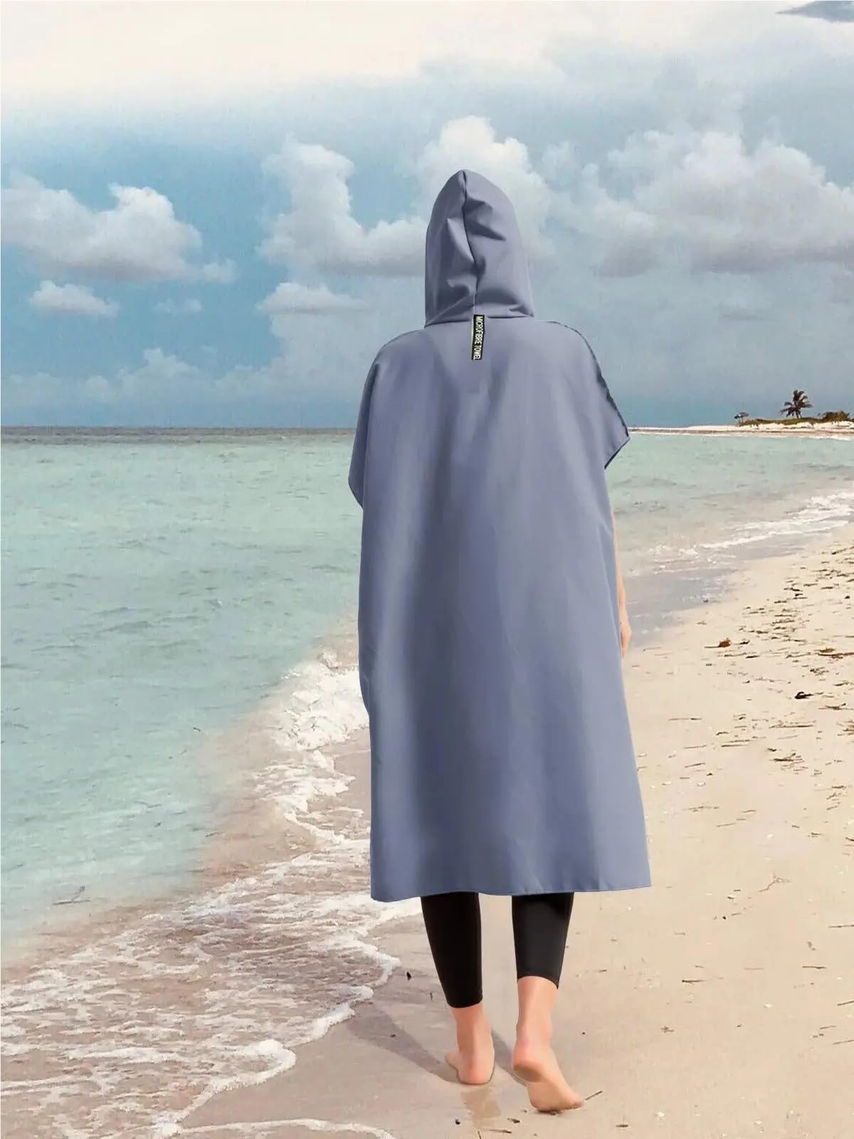 Handtuch-Poncho Kapuzenhandtuch Männer Frauen Schwimmen Strand Reise Schnelltrocknend Wickelmantel Cape Badetuch Bademantel Surf Poncho