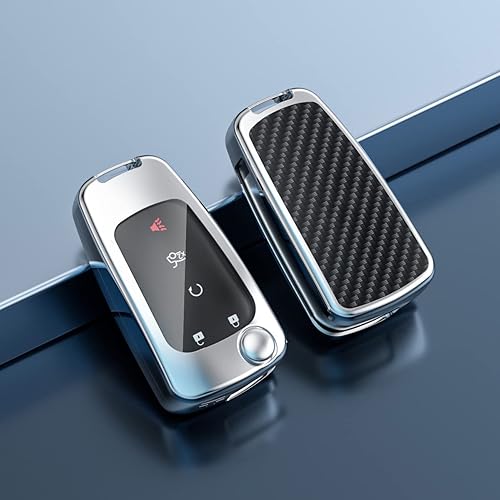 Miniatura 2 de ontto Carcasa abatible para llavero Buick Encore Allure Regal con patrón de carbono para Chevy Equinox Camaro Cruze Malibu Sonic Volt Park Impala,