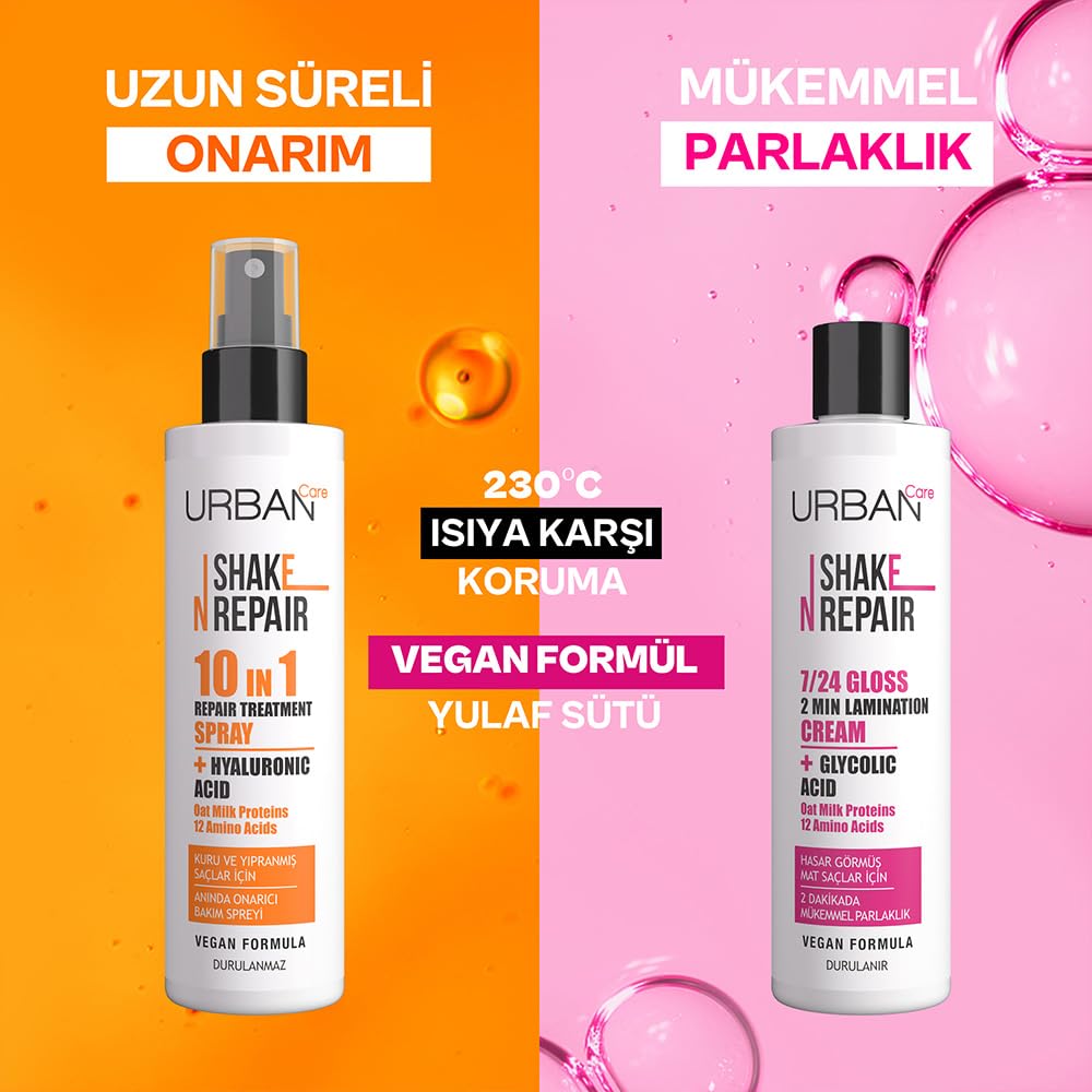 Urban Care Shake N Repair 10-in-1 Onarıcı Etkili Durulanmayan Saç Bakım Spreyi, 200 Mililitre, Vegan