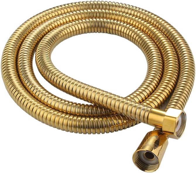 1.5m Gold Stainless Steel Antique Brass Shower Hose Replacement Hand Spray Pipe (Gold)