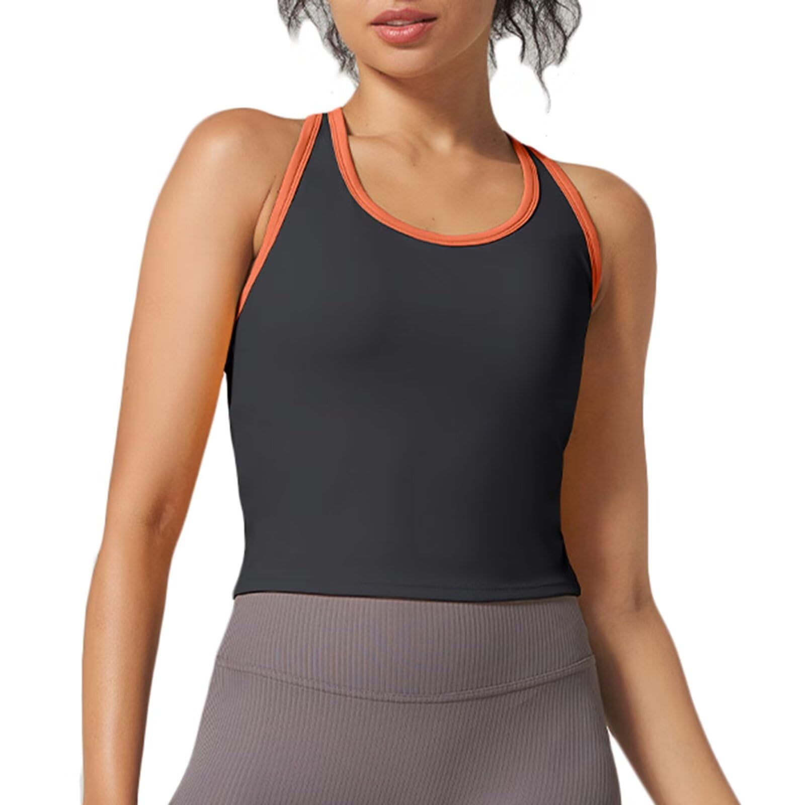 Camiseta sin Mangas de Entrenamiento para Mujer Camiseta de Tirantes con Sujetador Incorporado