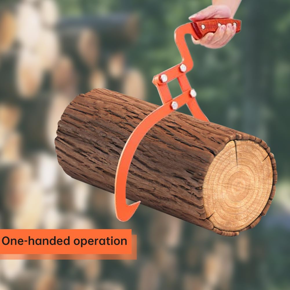 Pilarmuture Pinzas para troncos de 20 pulgadas, gancho de madera resistente con capacidad de carga de manejo de arrastre, pinzas ergonómicas para deslizar, pinzas deslizantes de madera que ahorran