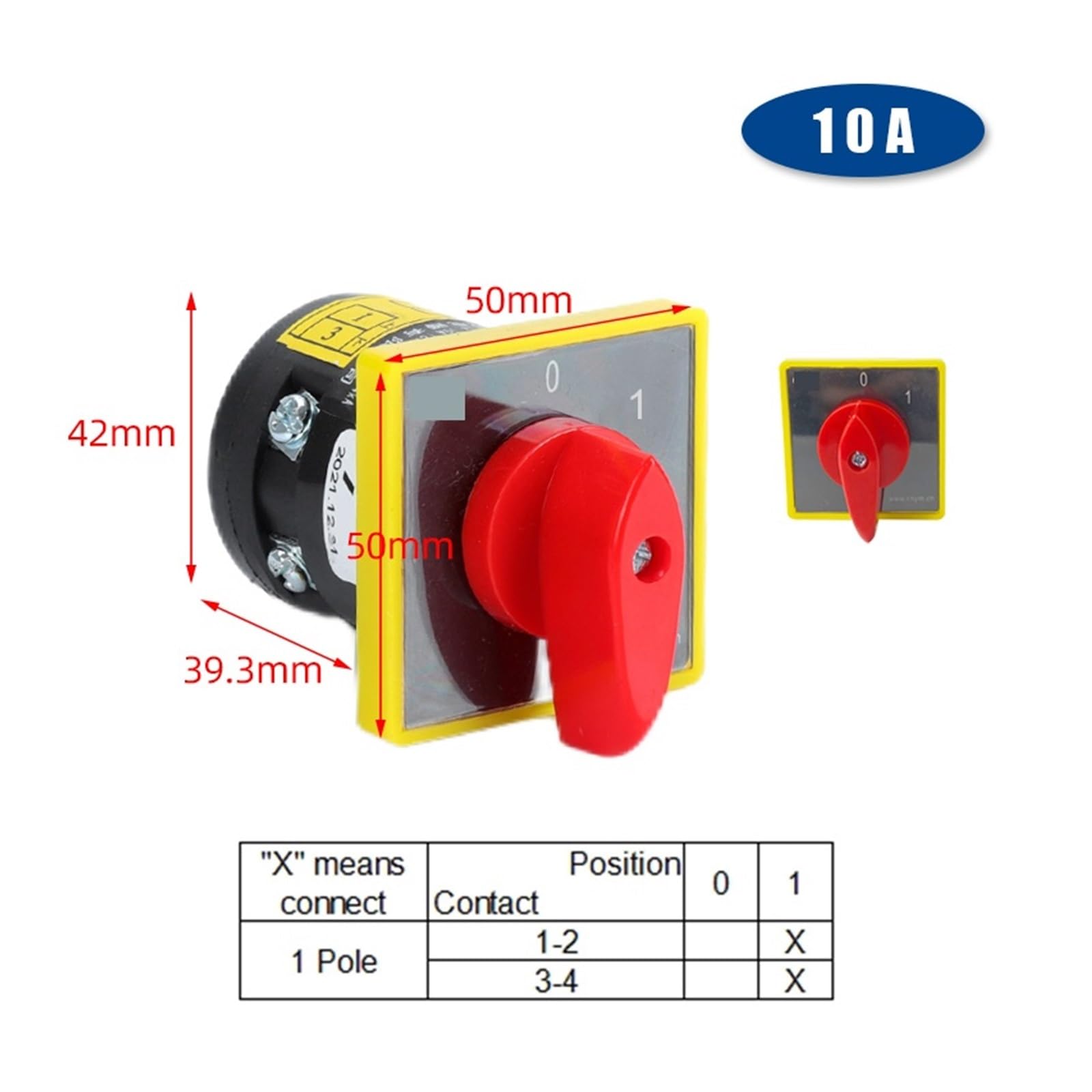 HZ5B-10A Series Changeover Rotary Cam Switch 1-4 Poles Layers Two/Three Positions Silver Control Circuit(1Layer-01Position)