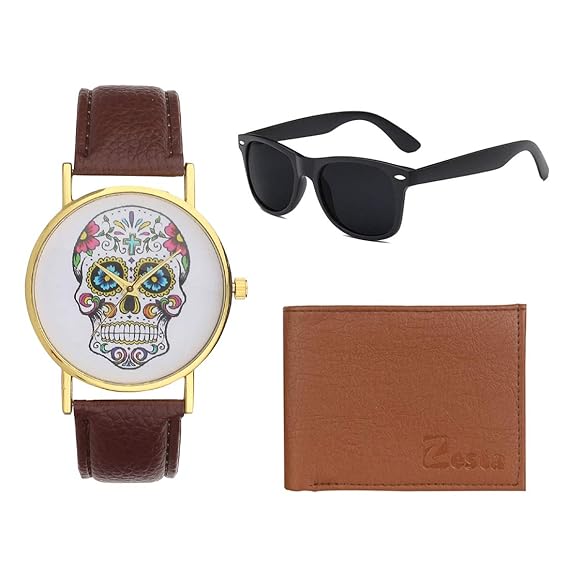 Zesta Analogue Dial Watch with Wallet and Sunglass for Men & Boys