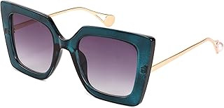 FEISEDY Oversized Square Pearl Inlay Arm Cat Eye Fashion Sunglasses for Women B2625