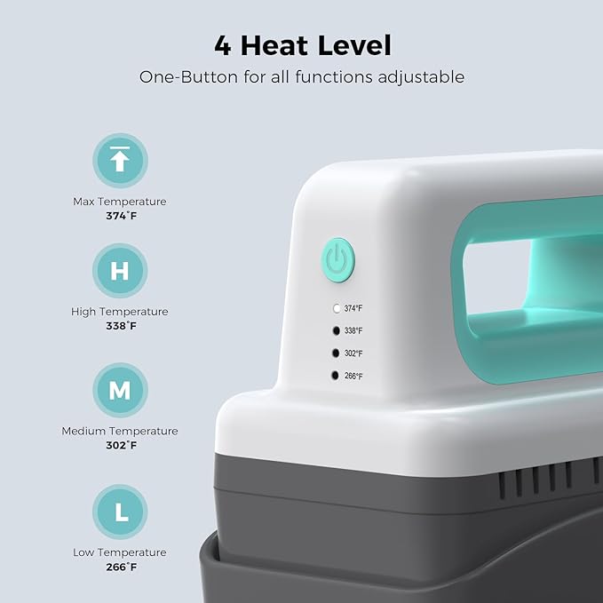 Termofijadora Manual para Gorras ITEFDTUTNE, Placa Curva 3.5"x5.5", 4 Niveles de Calor miniatura 3