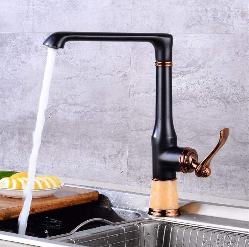 Robinet de cuisine en laiton et marbre mitigeur doré rétro chic Nero