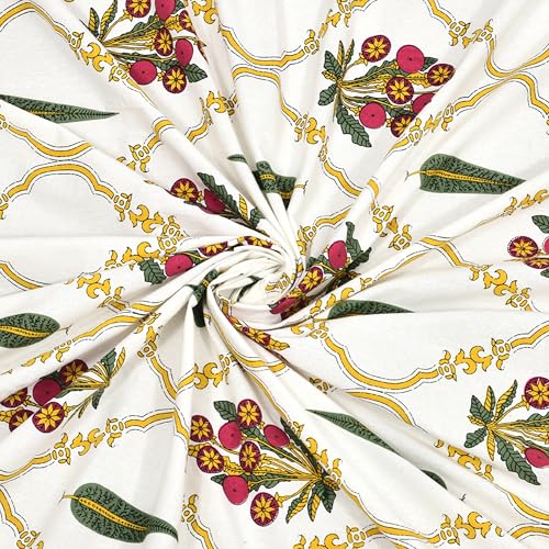 Image of BLOCKS OF INDIA Hand Block Printed 200 TC Cotton King Size Bedsheet | Green Patti