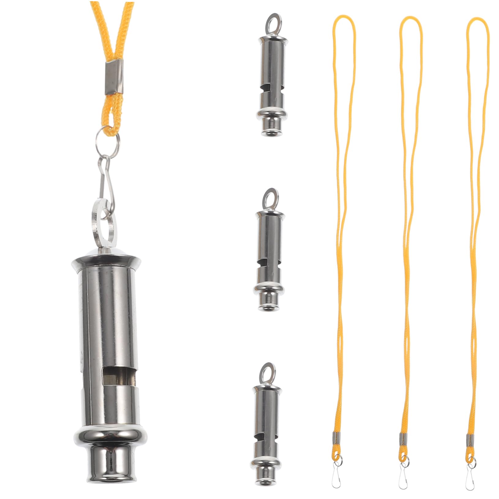 ibasenice 4pcs Stainless Steel Sports Whistles for Referees Loud Crisp Sound Lightweight and Portable for Training and Outdoor Activities for Racing Running and Competitions