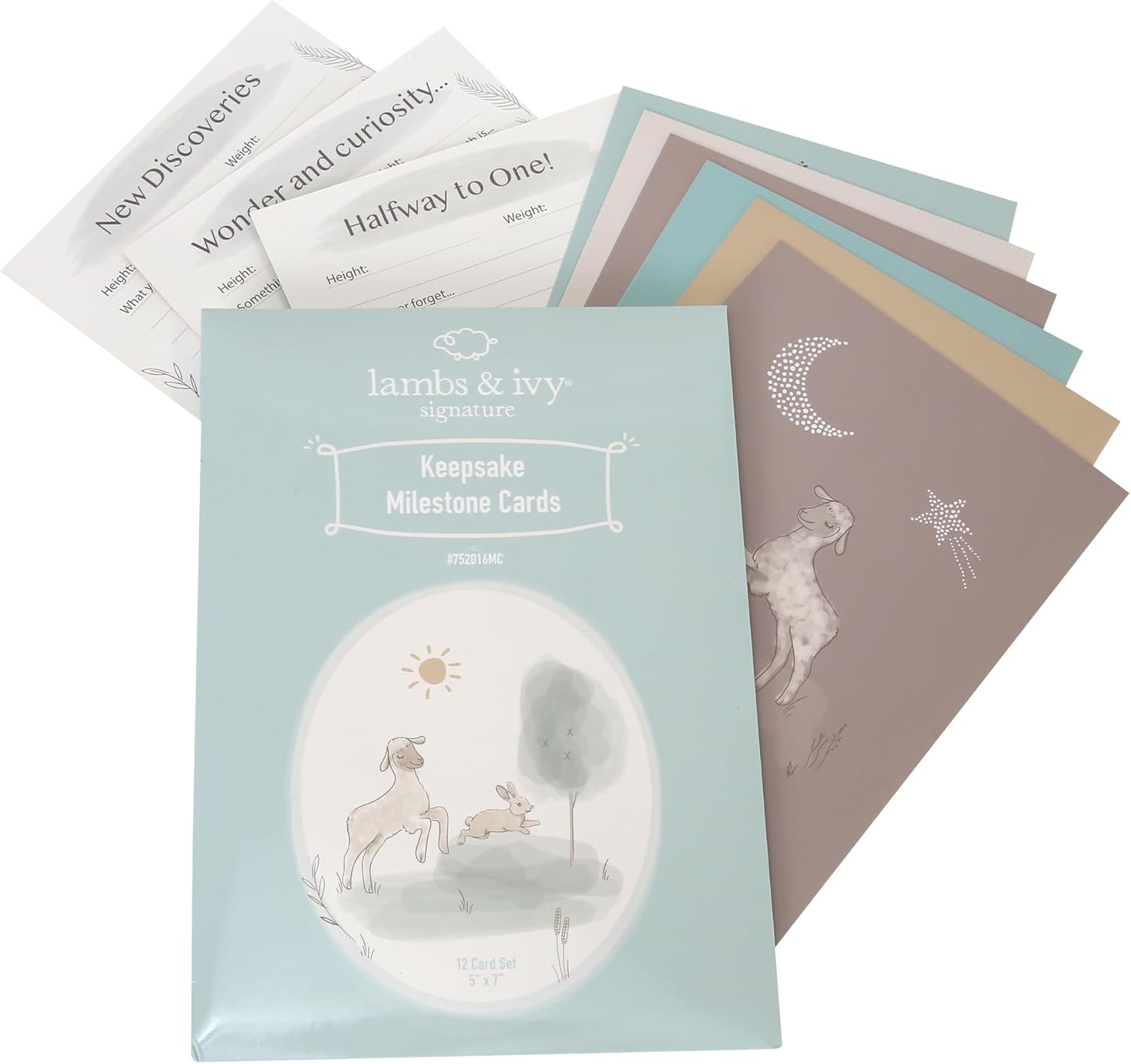 Lambs & Ivy Signature 1st Year Baby Keepsake Milestone Photo Cards – 5 x 7 Inch