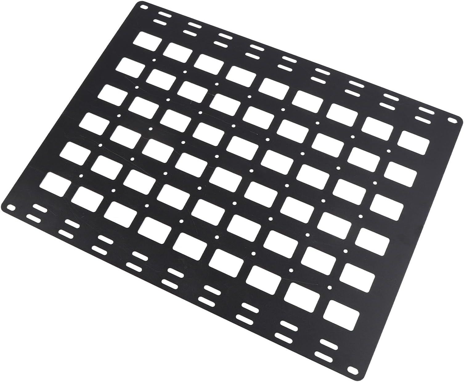 Drfeify Truck Bed Panel, Aluminum Alloy Molle Panel for Heavy Duty Vehicle Storage Organizer with L Rail Installation for Truck Accessories 31.5x23.62in