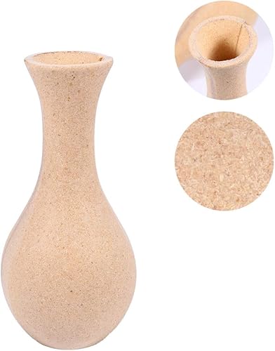 Miniatura 2 de EXCEART Jarrón de madera sin terminar hecho a mano, florero floral hecho a mano, contenedor de flores naturales, juguetes de pintura para