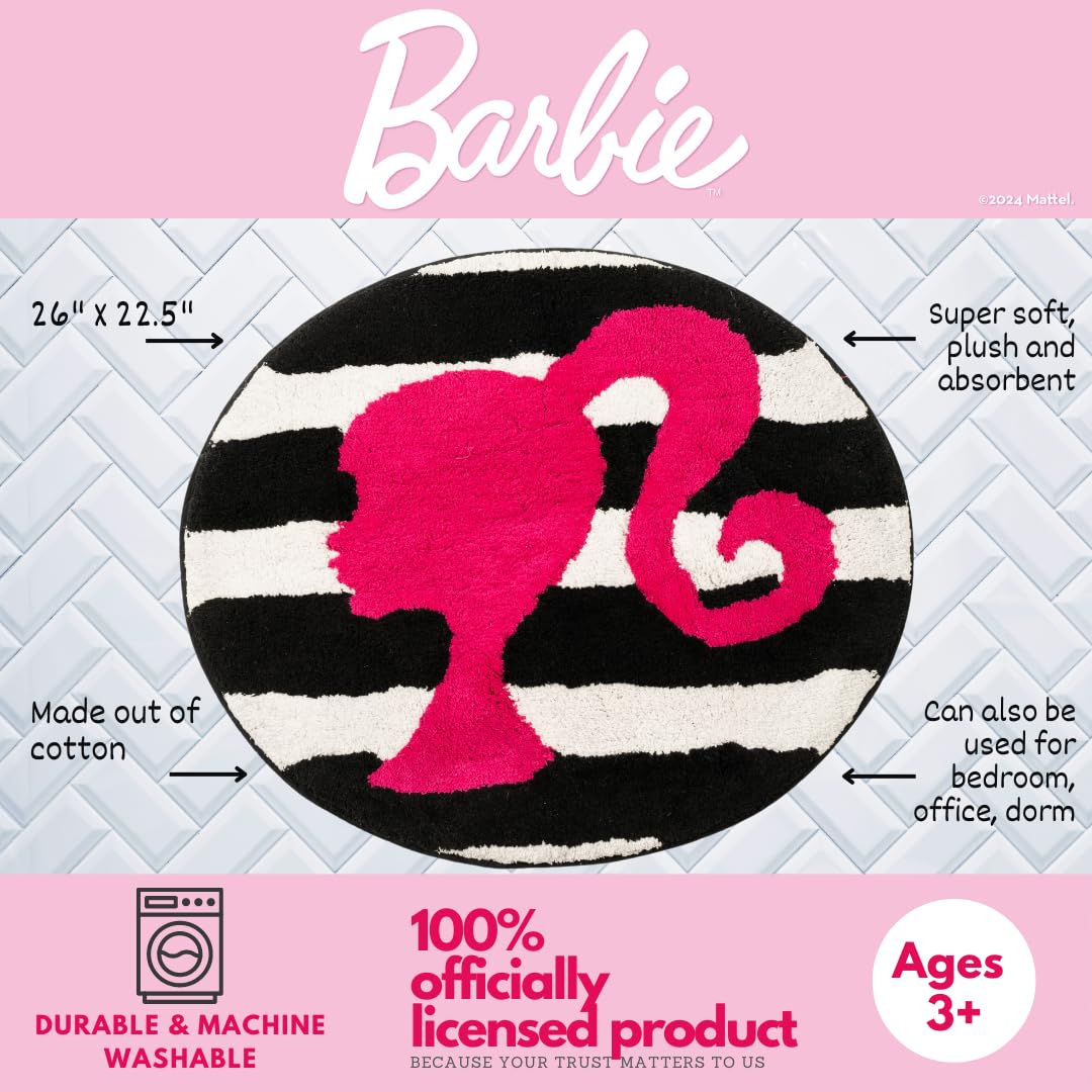 Barbie シリコンマット Amazon.com: Franco Collectibles Barbie 100% Cotton Non Slip Plush